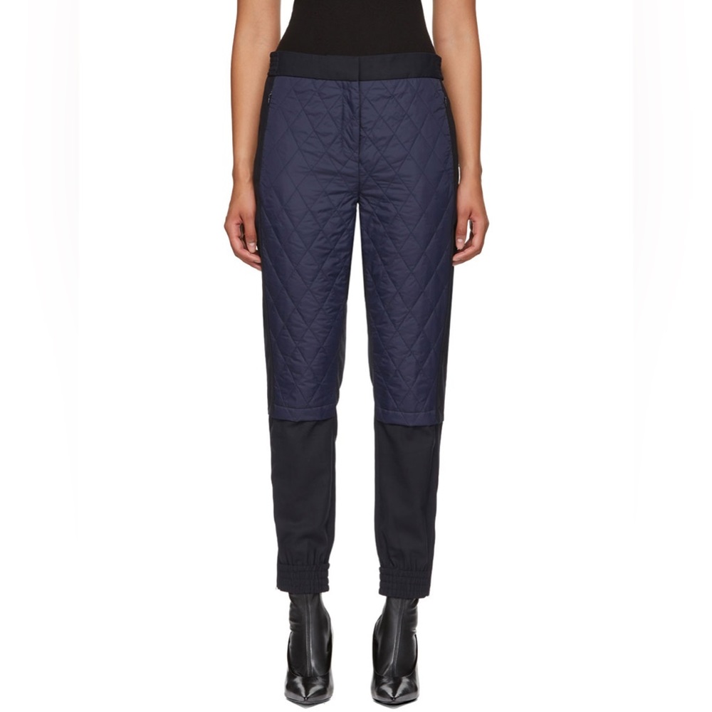 Tibi Navy & Black Quilted Combo Trousers size 0 colour blue worn once